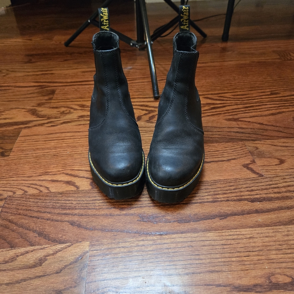 Dr. Martens Rometty Black Leather Chelsea Ankles